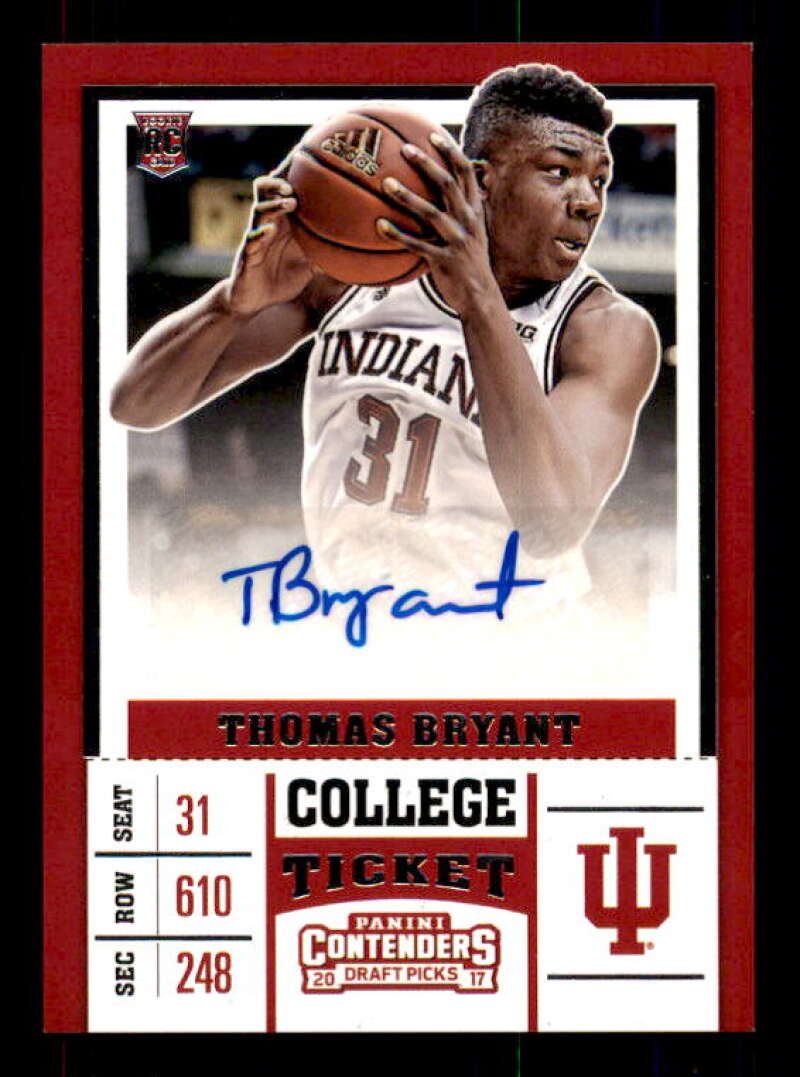 Thomas Bryant AU Card 2017-18 Panini Contenders Draft Picks #83 Image 1