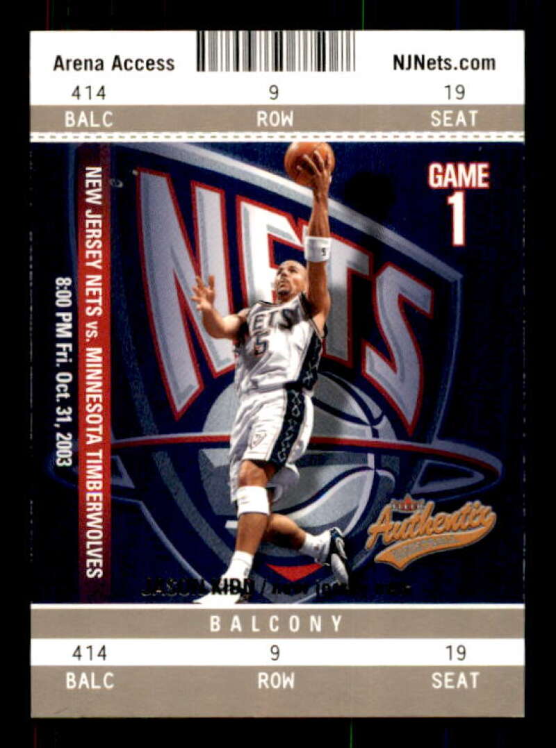 Jason Kidd Card 2003-04 Fleer Authentix Balcony #89 Image 1