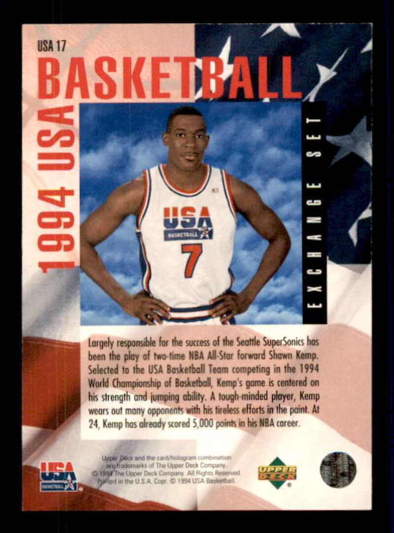 Shawn Kemp Card 1993-94 Upper Deck SE USA Trade #17 Image 2