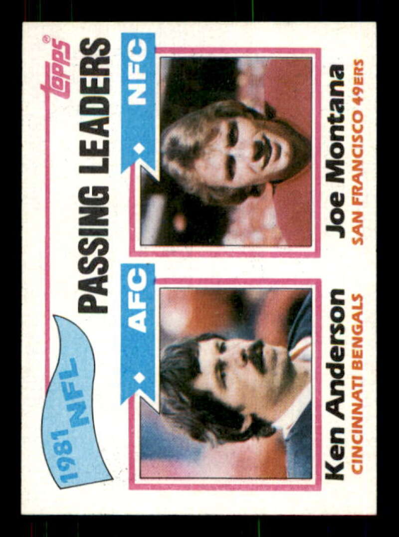 Passing Leaders/Ken Anderson/Joe Montana Card 1982 Topps #257 Image 1