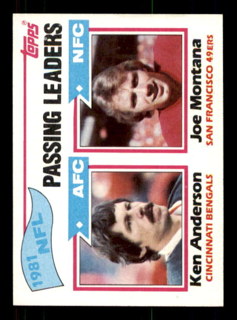 Passing Leaders/Ken Anderson/Joe Montana Card 1982 Topps #257 Image 1