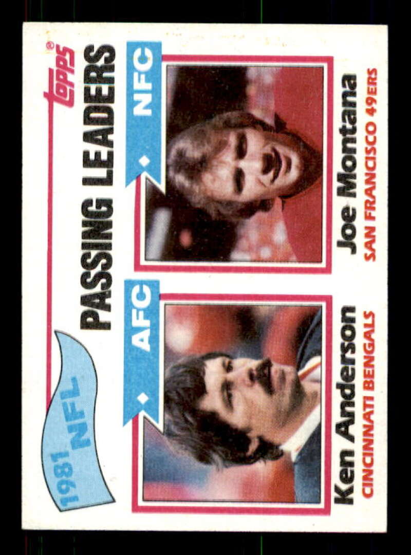 Passing Leaders/Ken Anderson/Joe Montana Card 1982 Topps #257 Image 1