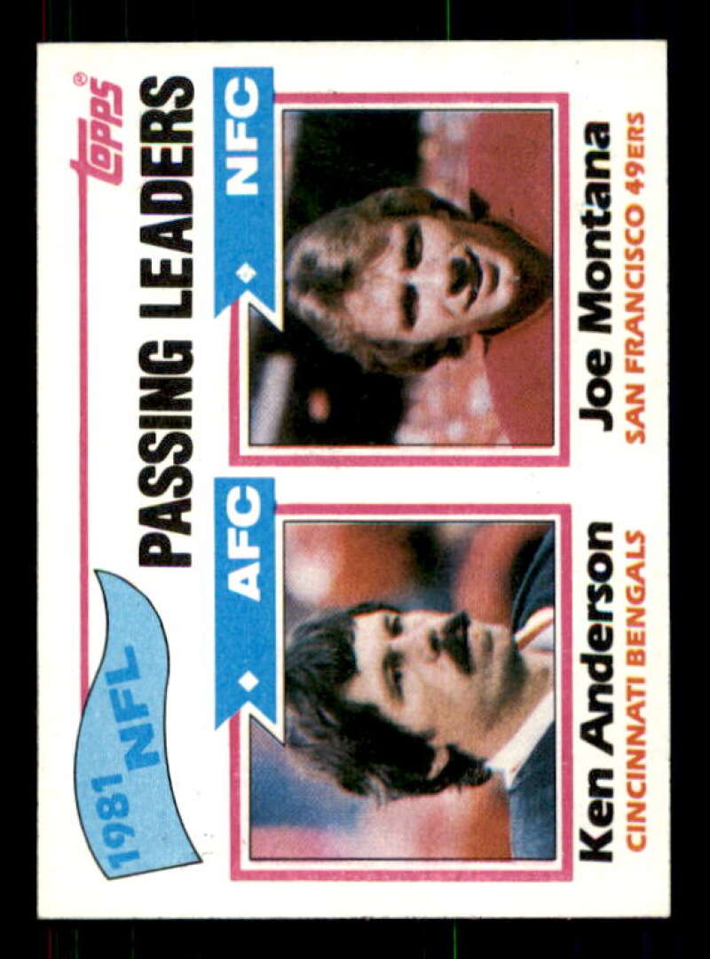 Passing Leaders/Ken Anderson/Joe Montana Card 1982 Topps #257 Image 1