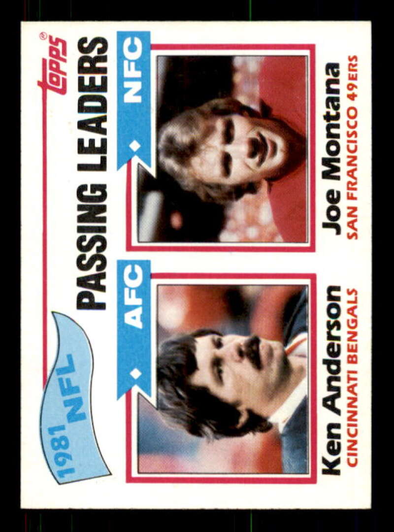 Passing Leaders/Ken Anderson/Joe Montana Card 1982 Topps #257 Image 1