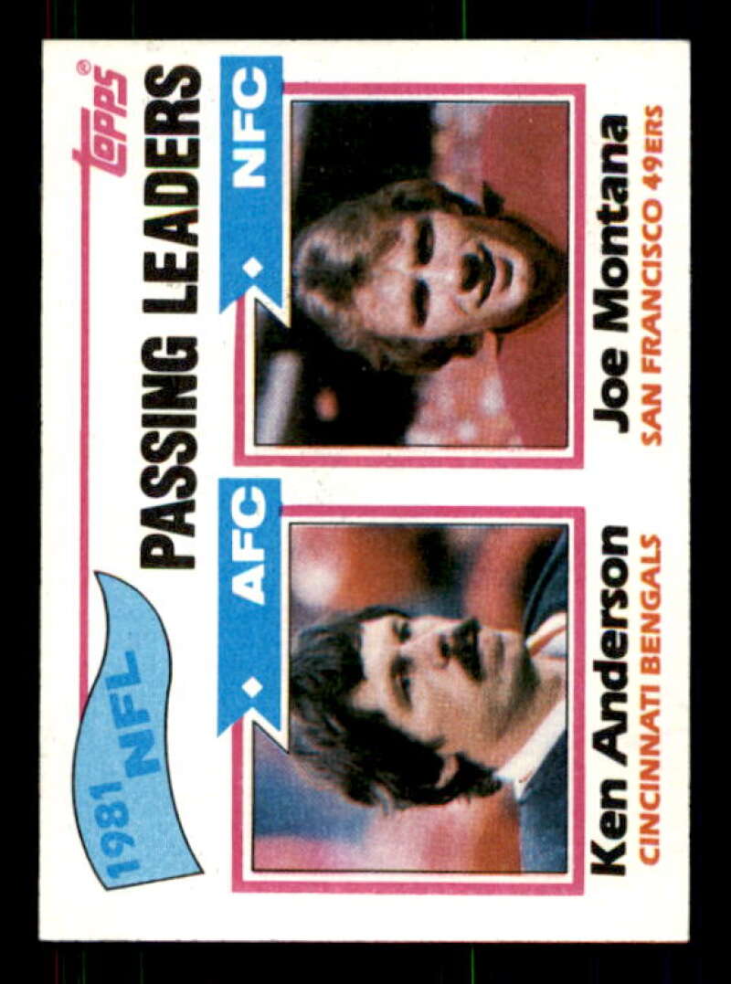 Passing Leaders/Ken Anderson/Joe Montana Card 1982 Topps #257 Image 1