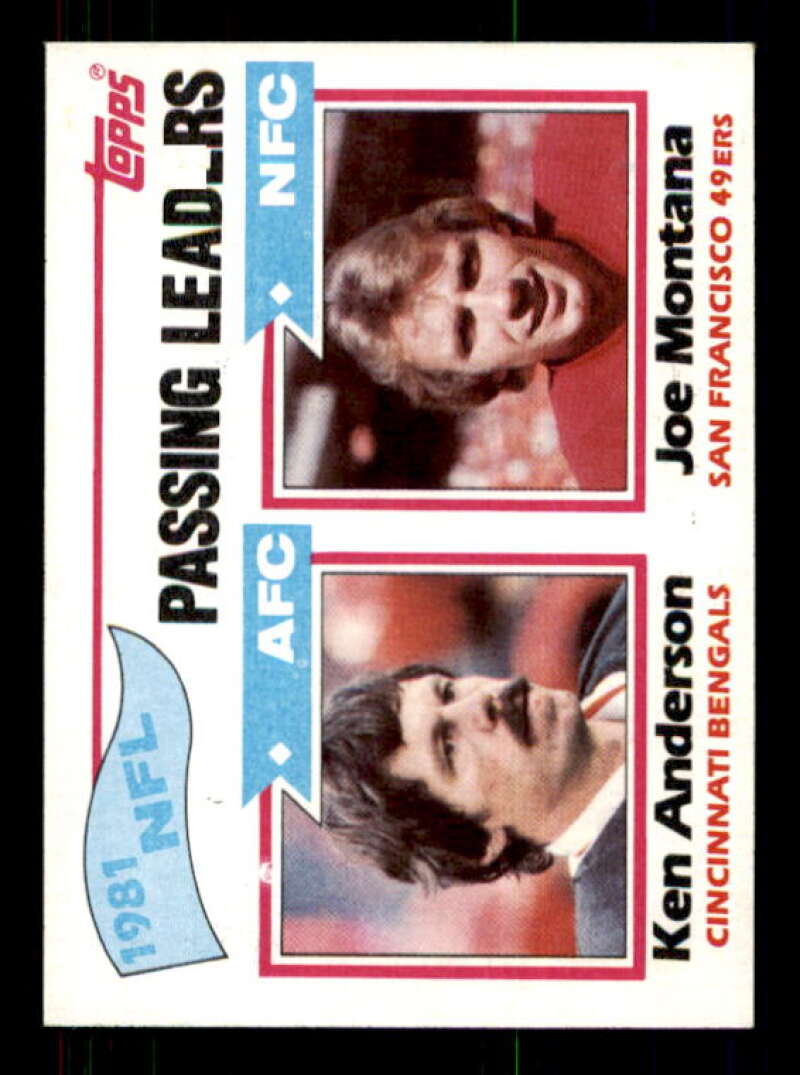 Passing Leaders/Ken Anderson/Joe Montana Card 1982 Topps #257 Image 1