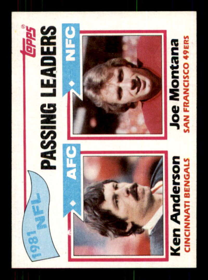 Passing Leaders/Ken Anderson/Joe Montana Card 1982 Topps #257 Image 1