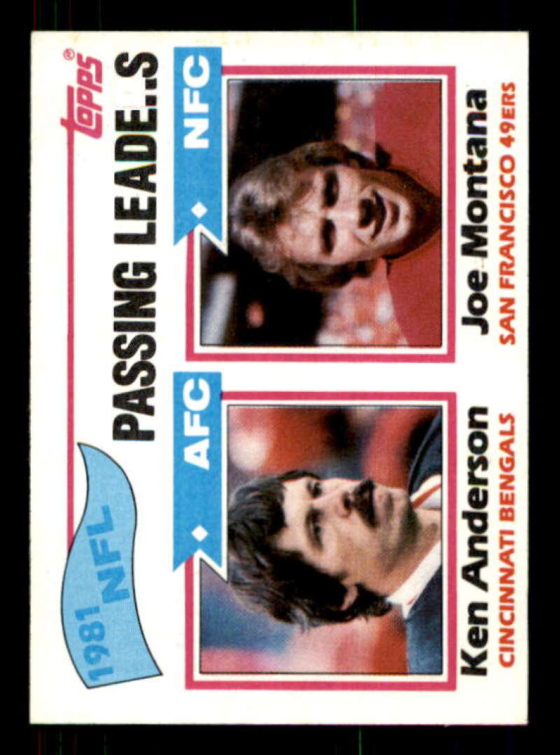 Passing Leaders/Ken Anderson/Joe Montana Card 1982 Topps #257 Image 1