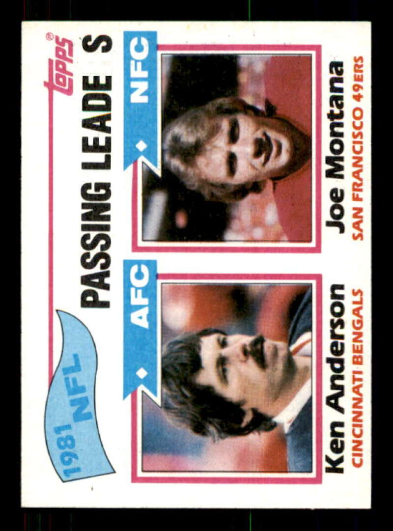 Passing Leaders/Ken Anderson/Joe Montana Card 1982 Topps #257 Image 1