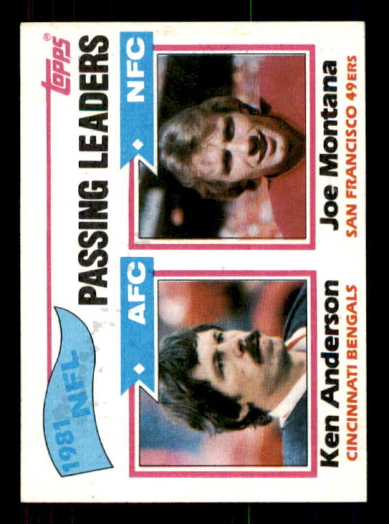 Passing Leaders/Ken Anderson/Joe Montana Card 1982 Topps #257 Image 1