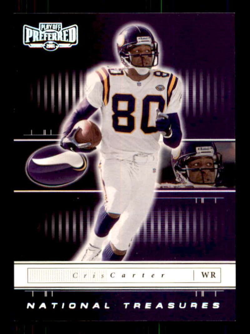 Cris Carter Card 2001 Playoff Preferred National Treasures Silver #75 Image 1