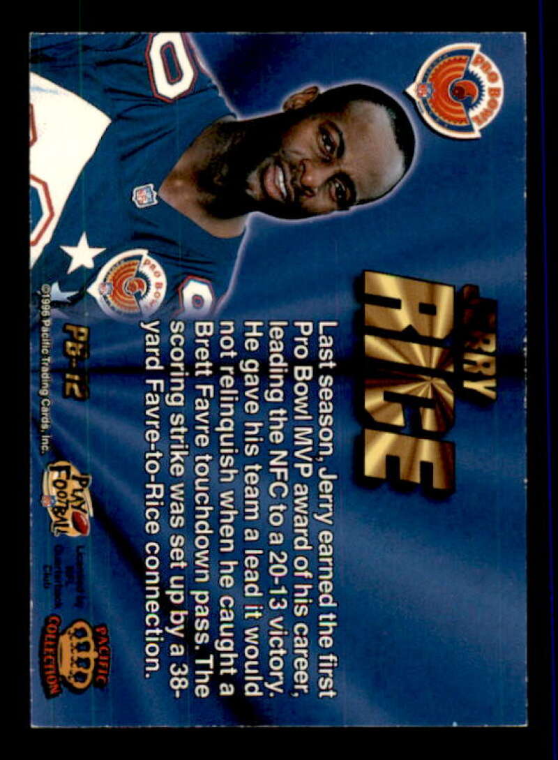 Jerry Rice Card 1996 Pacific Invincible Pro Bowl #12 Image 2