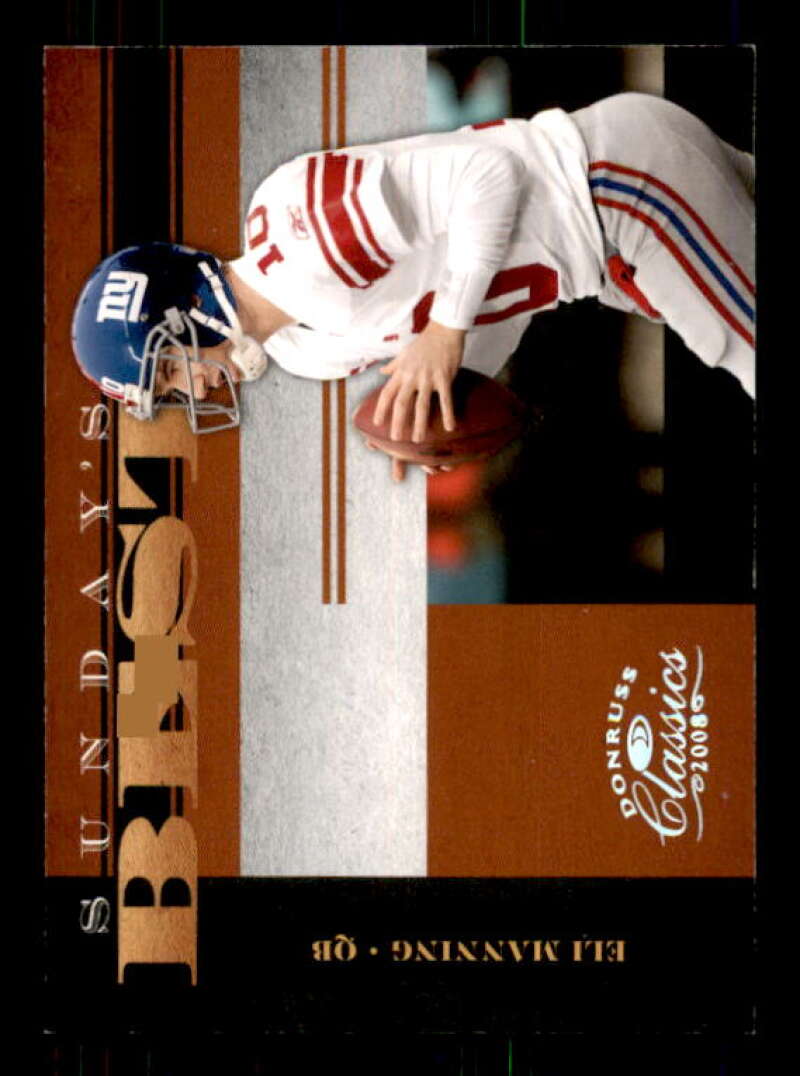 Eli Manning 2008 Donruss Classics Sunday's Best Silver Holofoil (001/250) #35 Image 1