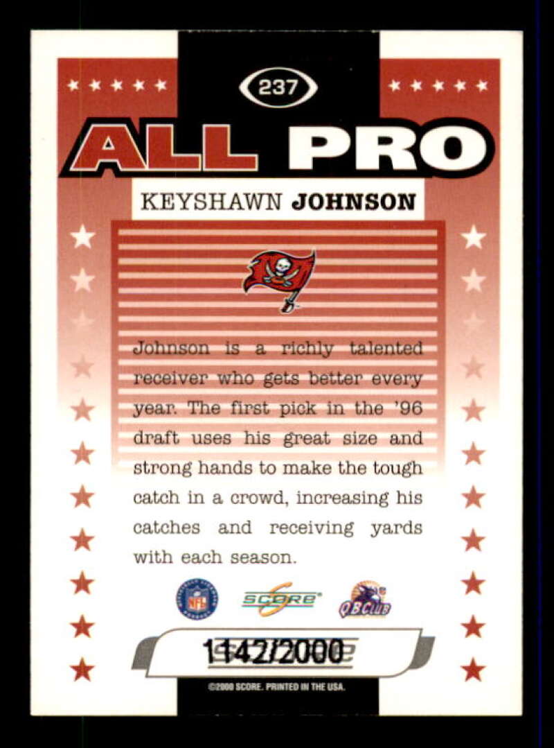 Keyshawn Johnson AP Card 2000 Score Scorecard #237 Image 2