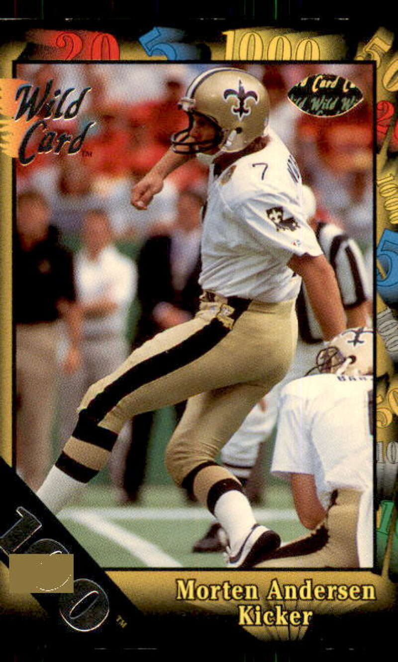 Morten Andersen Card 1991 Wild Card 100 Stripe #124 Image 1