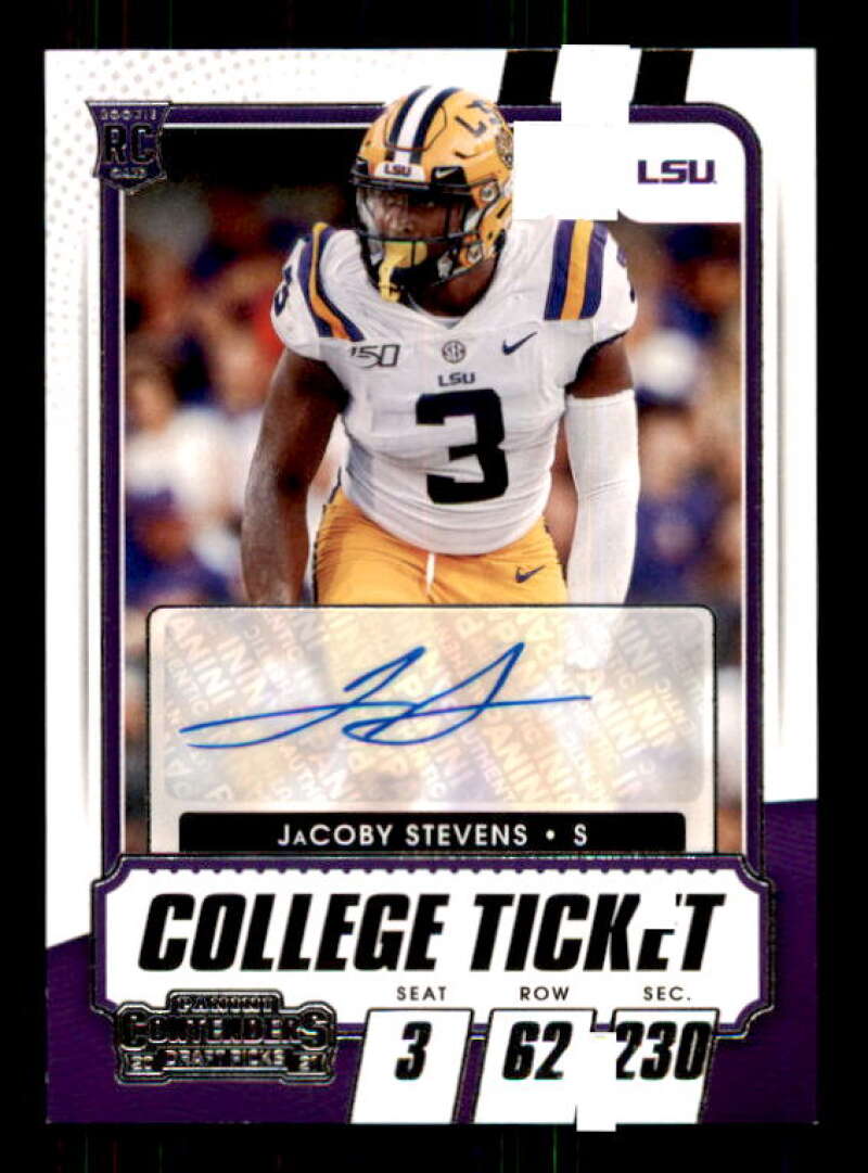 JaCoby Stevens AU Rookie Card 2021 Panini Contenders Draft Picks #227 Image 1