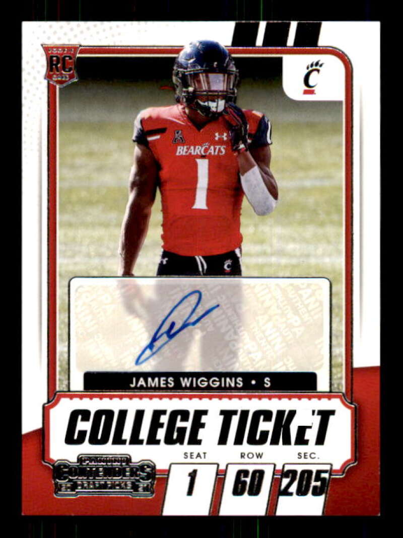 James Wiggins AU Rookie Card 2021 Panini Contenders Draft Picks #307 Image 1