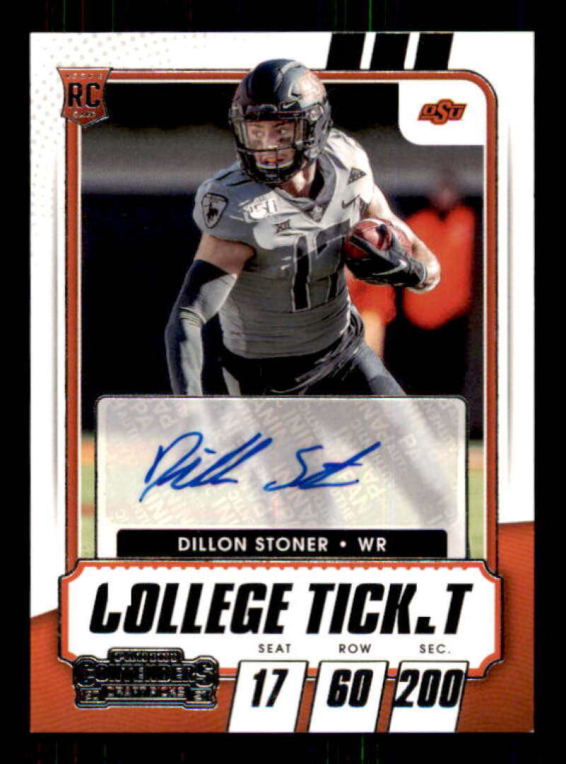 Dillon Stoner AU Rookie Card 2021 Panini Contenders Draft Picks #278 Image 1