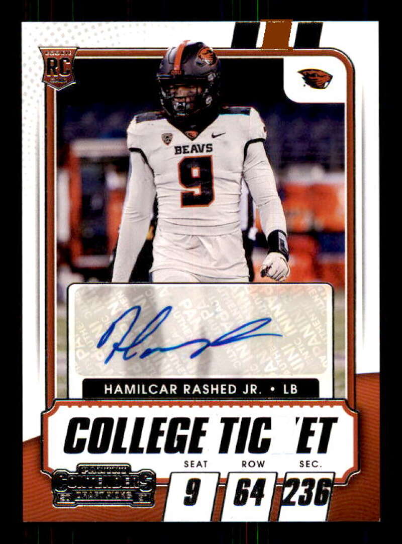 Hamilcar Rashed Jr. AU Rookie Card 2021 Panini Contenders Draft Picks #165 Image 1