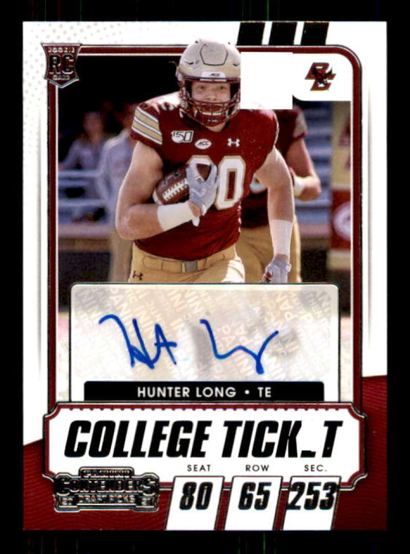 Hunter Long AU Rookie Card 2021 Panini Contenders Draft Picks #189 Image 1