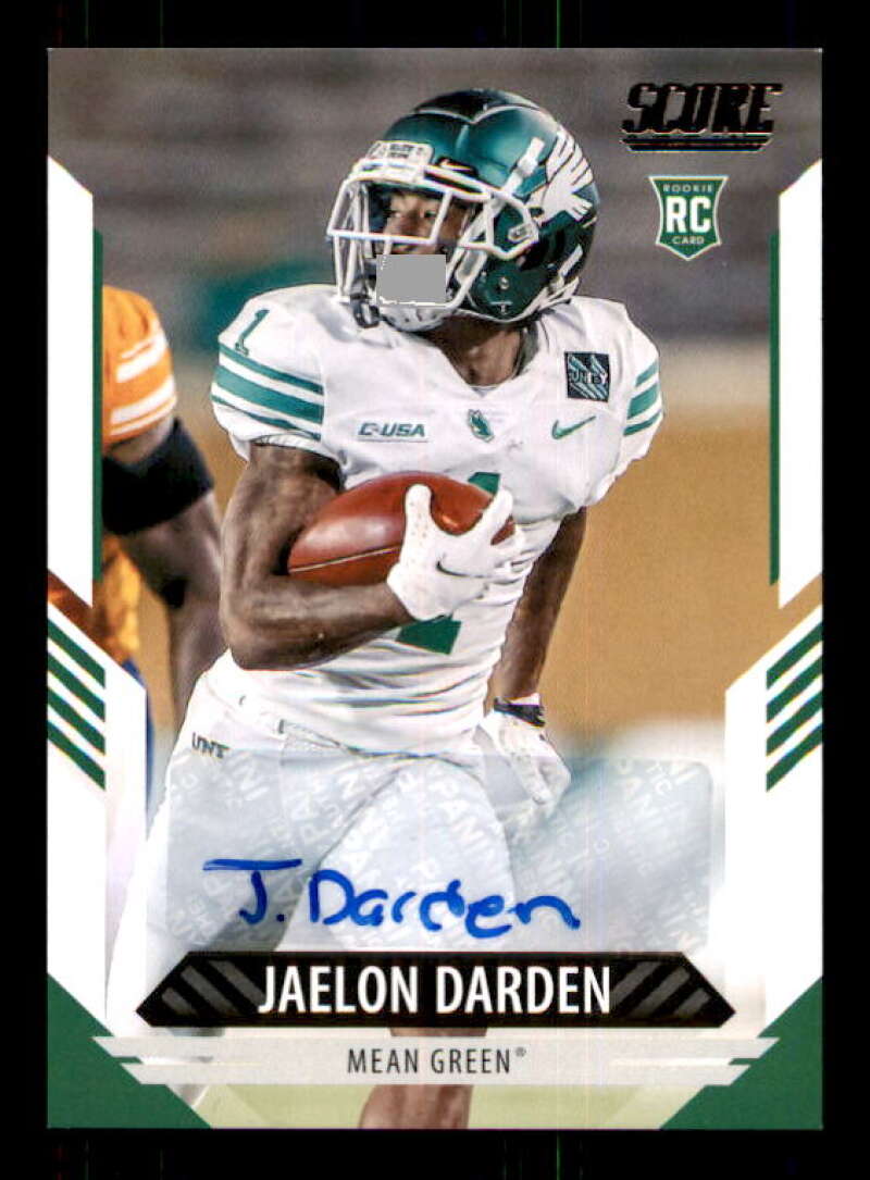 Jaelon Darden Rookie Card 2021 Score Rookie Signatures Green #400 Image 1