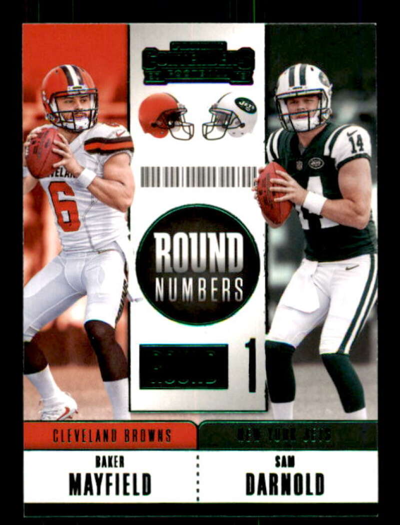 Baker Mayfield/Sam Darnold Rookie Card 2018 Panini Contenders Round Numbers #1 Image 1