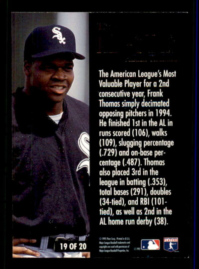 Frank Thomas Card 1995 Ultra All-Stars #19 Image 2