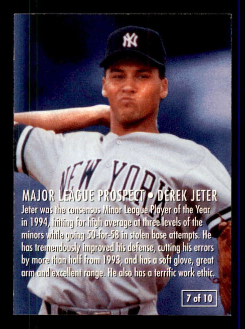 Derek Jeter Card 1995 Fleer Major League Prospects #7 Image 2
