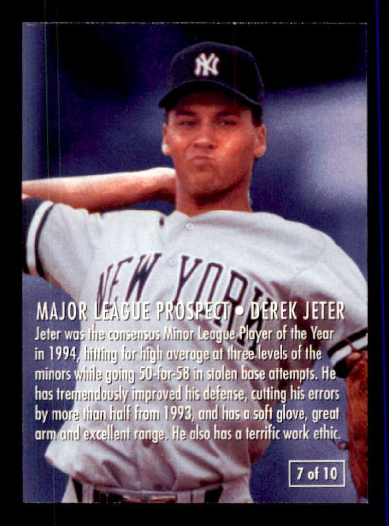 Derek Jeter Card 1995 Fleer Major League Prospects #7 Image 2