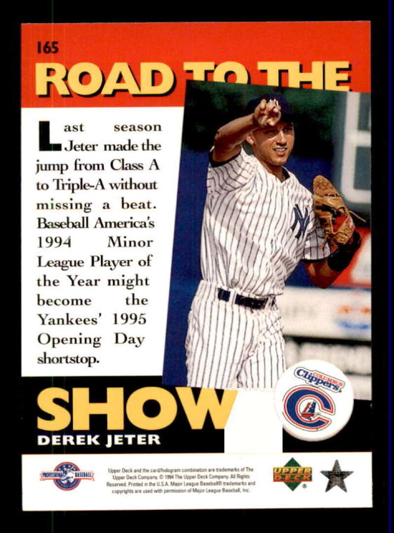 Derek Jeter RTS Card 1995 Upper Deck Minors #165 Image 2
