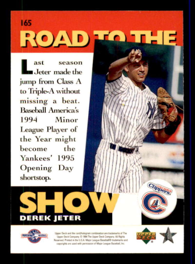Derek Jeter RTS Card 1995 Upper Deck Minors Future Stock #165 Image 2