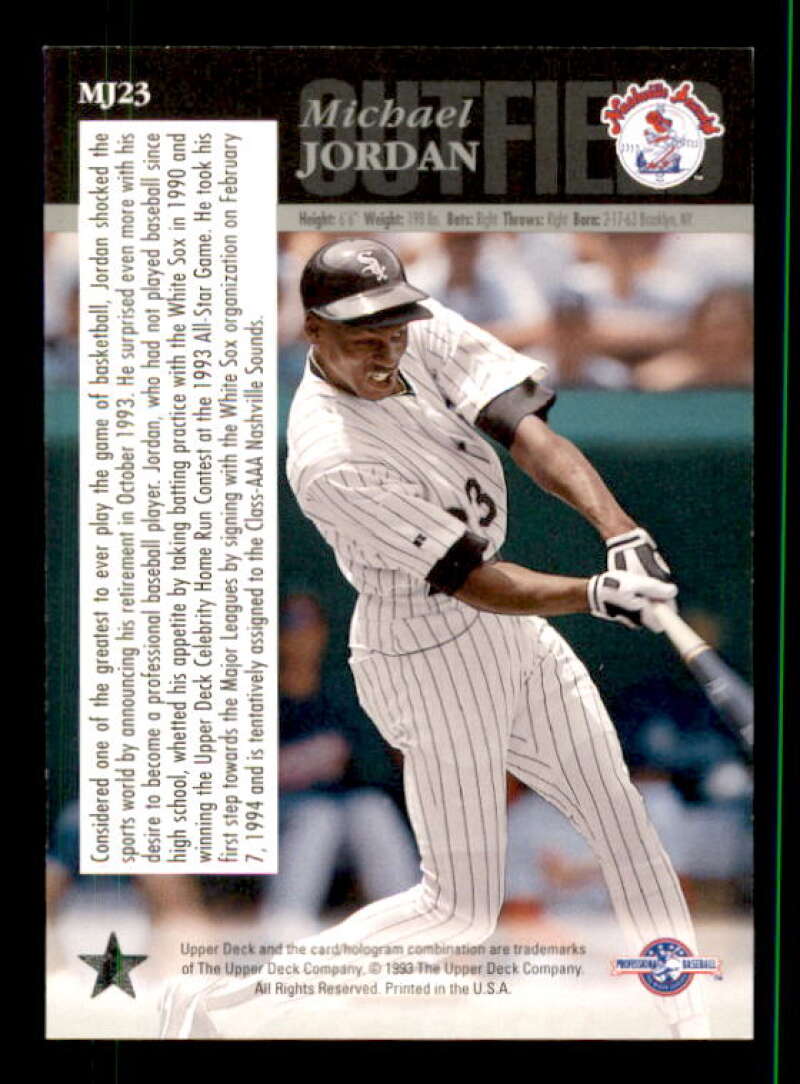 Michael Jordan SILVER Baseball Rookie Card 1994 Upper Deck Minors #MJ23 Image 2