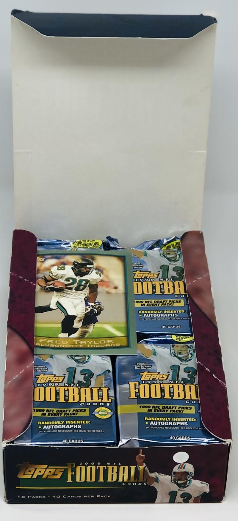 1999 Topps HTA 12ct Jumbo Pack Football Box Image 1