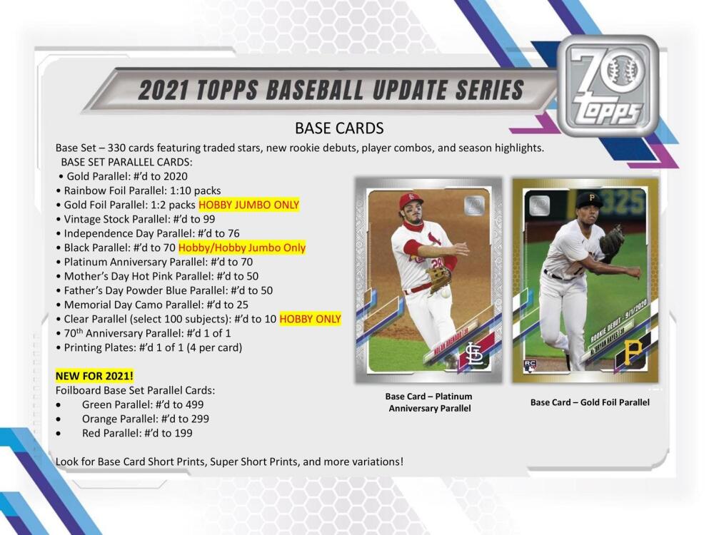 2021 Topps Update Series Baseball Hobby Box Image 5