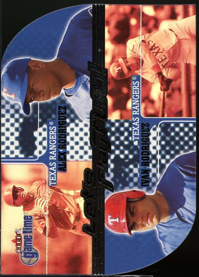 Ivan Rodriguez/Alex Rodriguez Card 2001 Fleer Game Time Let's Play Two #15 Image 1