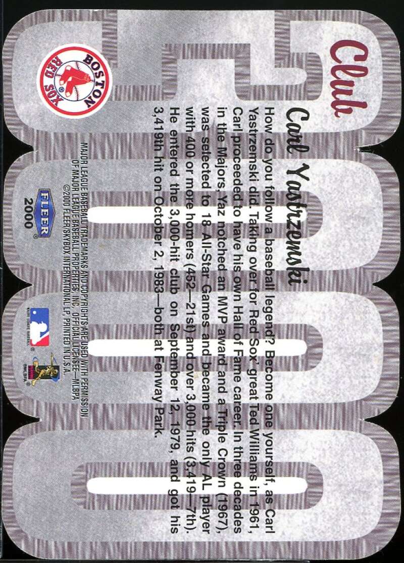 Carl Yastrzemski ULT Card 2000 Fleer Club 3000 #CY Image 2