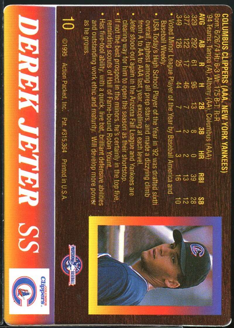 Derek Jeter Card 1995 Action Packed #10 Image 2