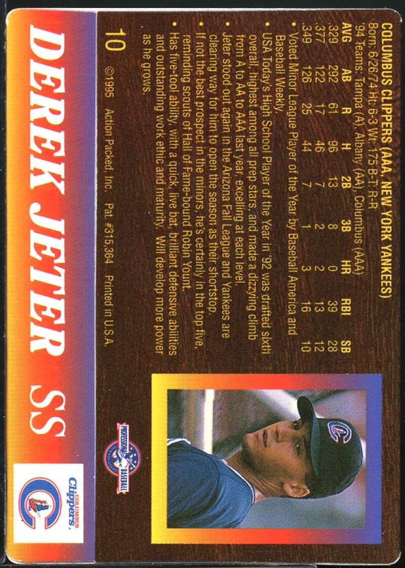Derek Jeter Card 1995 Action Packed #10 Image 2