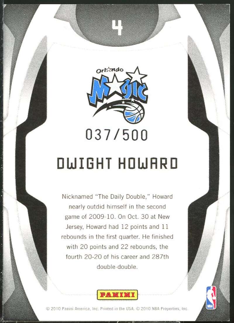 Dwight Howard Card 2009-10 Certified Gold Team #4 Image 2