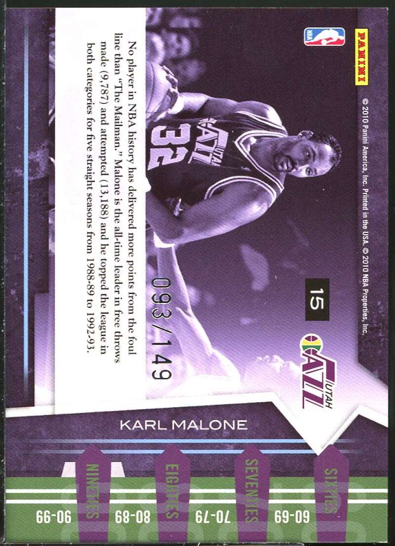 Karl Malone Card 2010-11 Limited Decade Dominance #15 Image 2