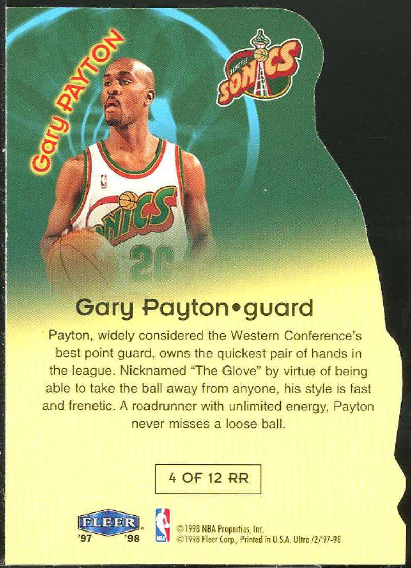 Gary Payton Card 1997-98 Ultra Rim Rocker #RR4 Image 2