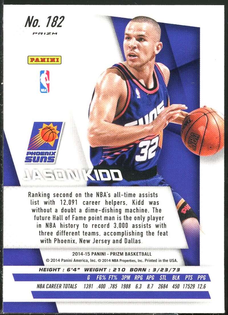 Jason Kidd Card 2014-15 Panini Prizm Prizms Blue and Green Mosaic #182 Image 2