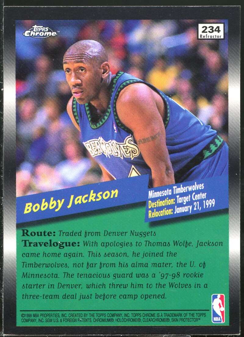 Bobby Jackson MO Card 1998-99 Topps Chrome Refractors #234 Image 2