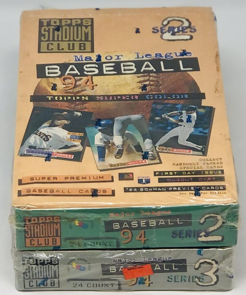 (2)1994 Topps Stadium Club Series 2,3 Baseball Box Lot Image 2