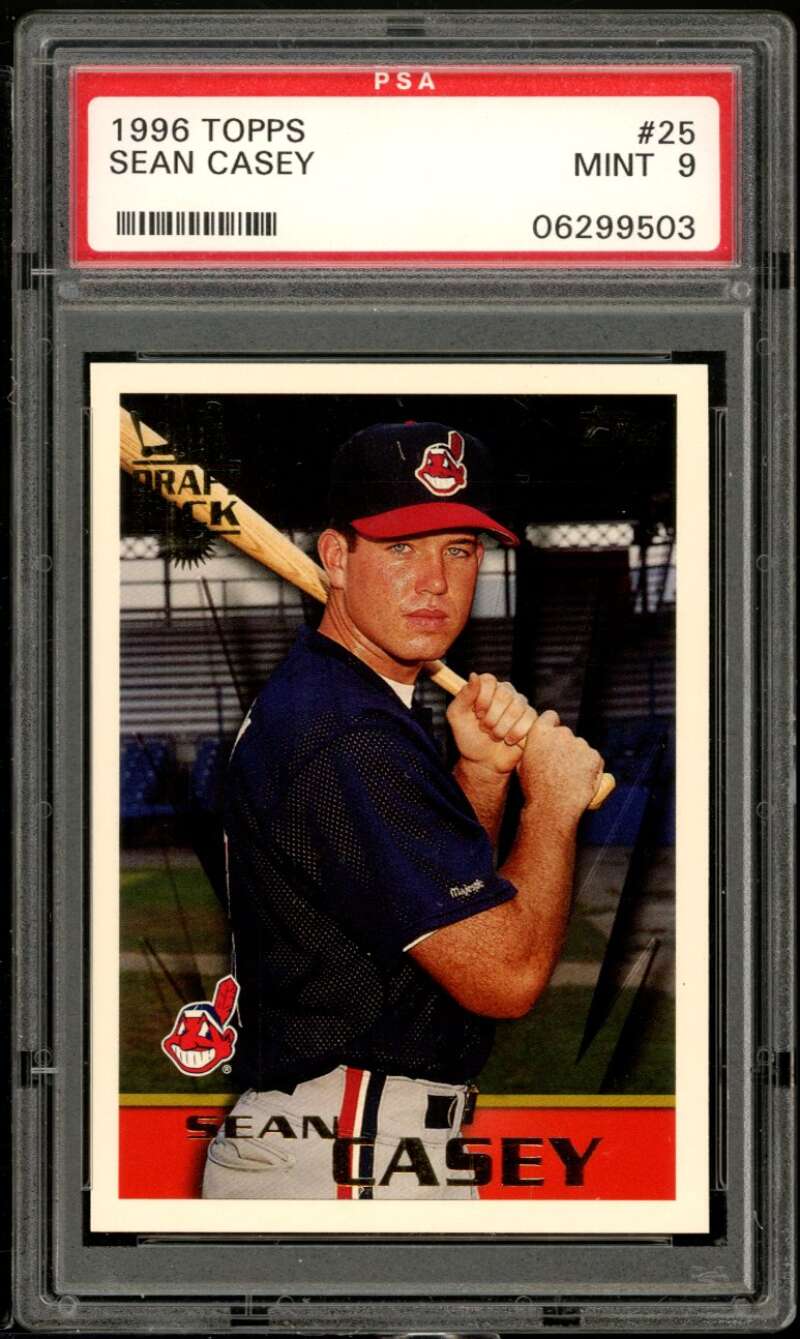 Sean Casey Rookie Card 1996 Topps #25 PSA 9 Image 1