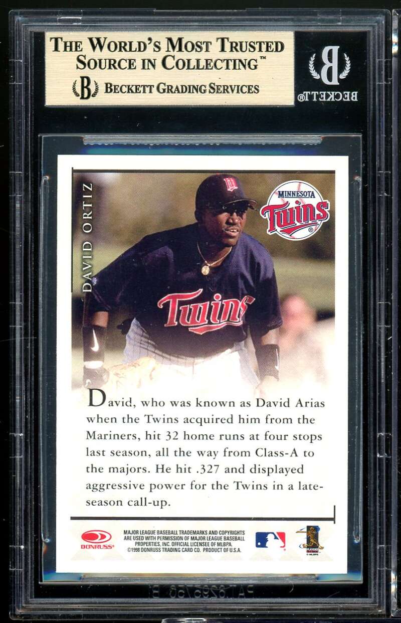 David Ortiz Rookie 1998 Donruss Signature Previews #299 BGS 9.5 (9.5 9.5 9.5 10) Image 2