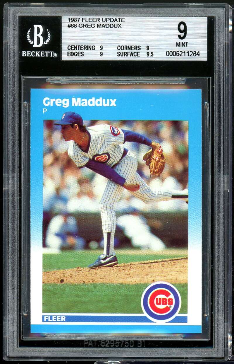 Greg Maddux Rookie Card 1987 Fleer Update #U-68 BGS 9 (9 9 9 9.5) Image 1