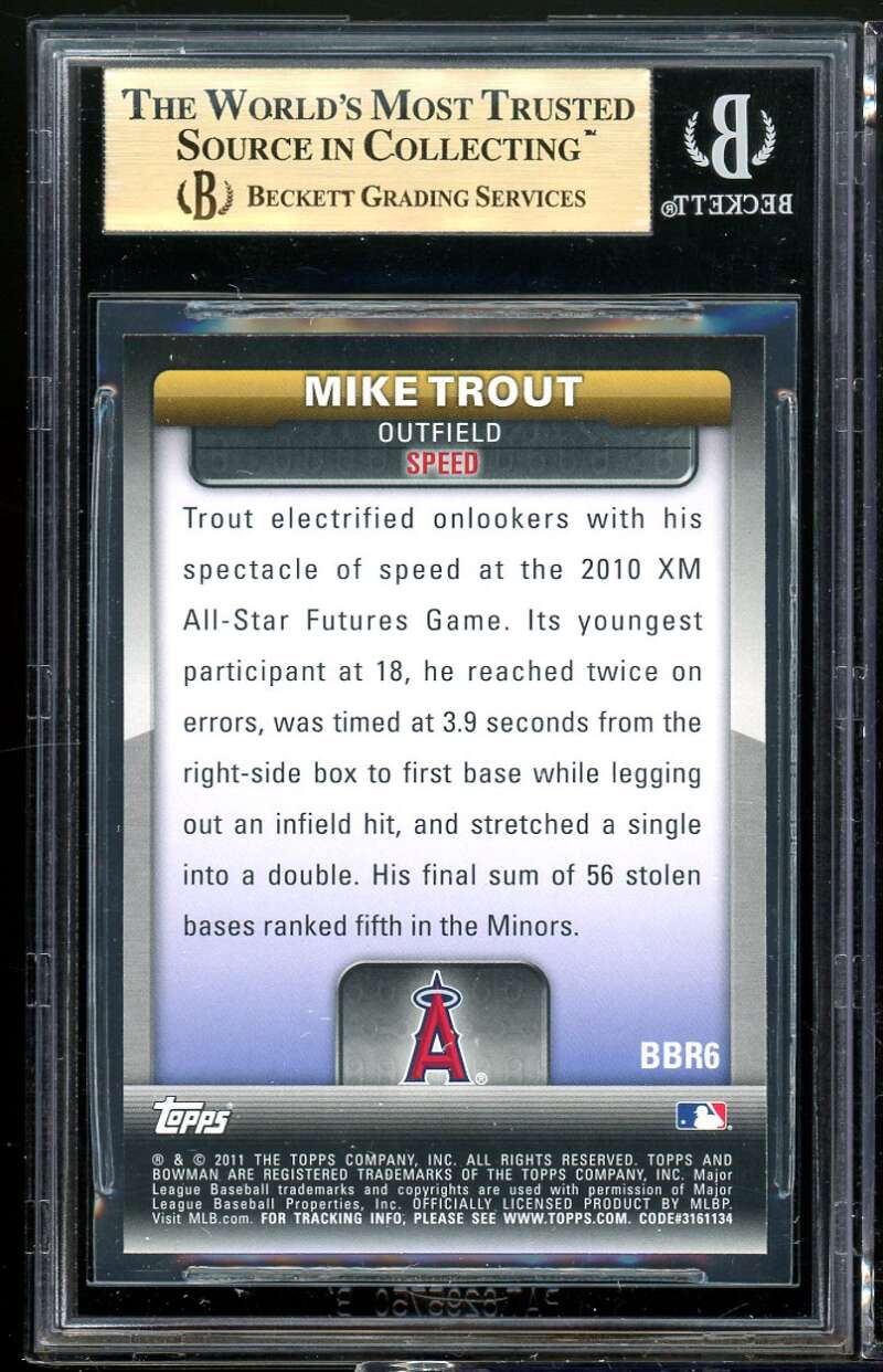 Mike Trout Rookie Card 2010 Bowman Brightest #bbr6 BGS 9.5 (9.5 9.5 9 9.5) Image 2