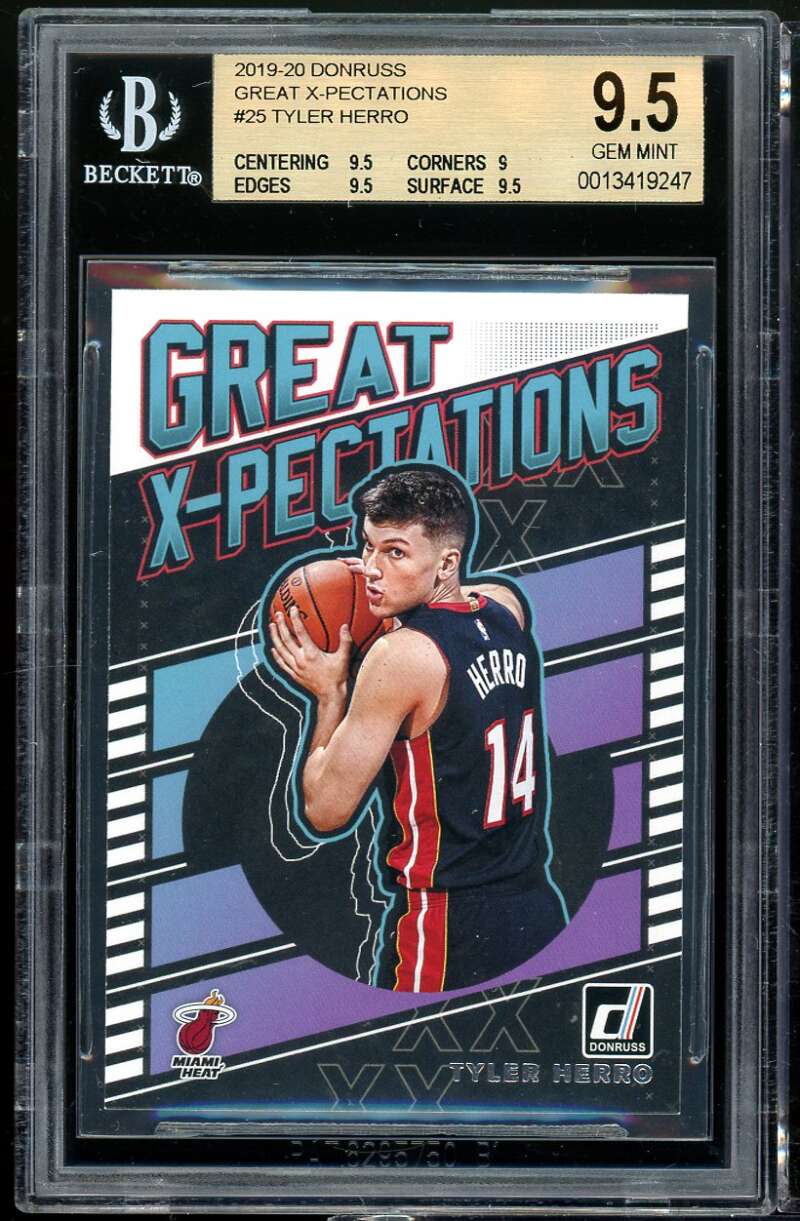 Tyler Herro Rookie Card 2019-20 Great X-pectations #25 BGS 9.5 (9.5 9 9.5 9.5) Image 1