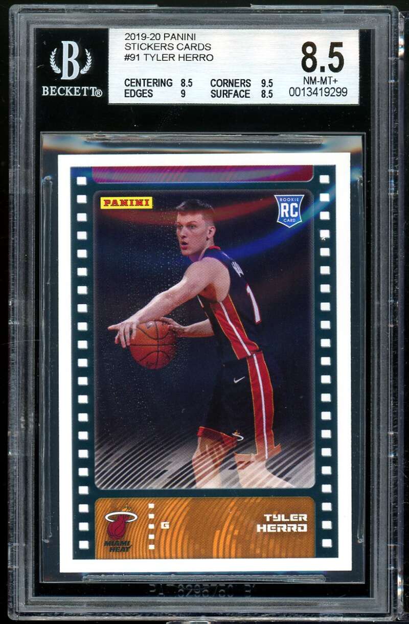 Tyler Herro Rookie 2019-20 Panini Stickers Cards #91 BGS 8.5 (8.5 9.5 9 8.5) Image 1